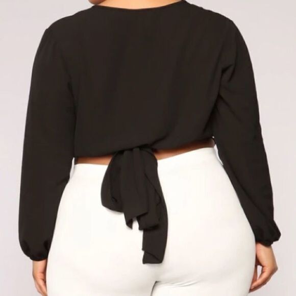 Sheer open front wrap around‎ top - Picture 3 of 6